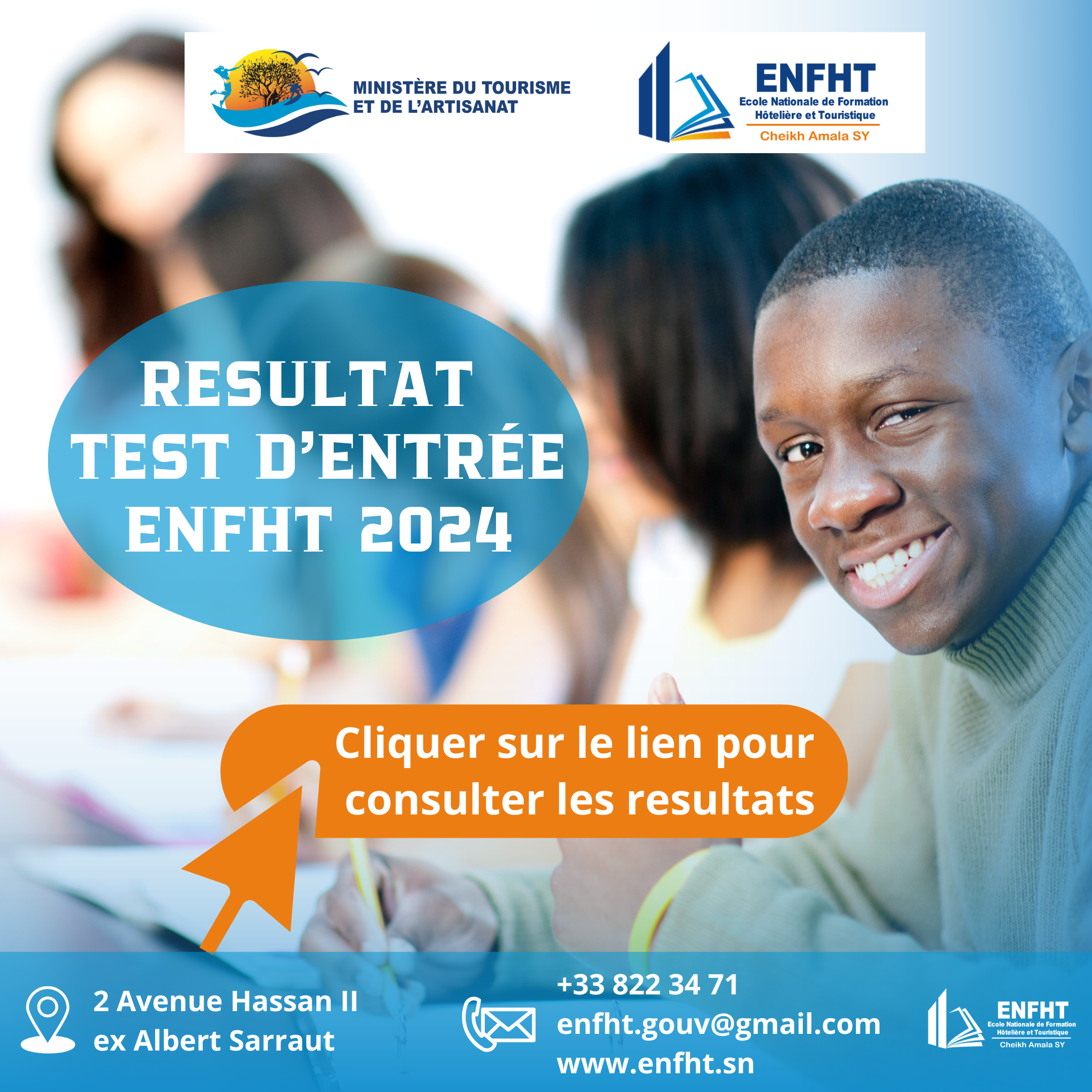 RESULTAT TEST D'ENTRÉE À TITRE PRIVÉ ENFHT 2024/2025